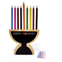 Menorah en bois a colorié 