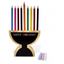 Menorah en bois a colorié 