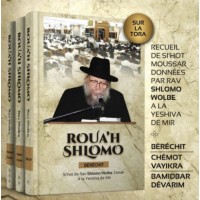 Rav Wolbe Roua’h Shlomo – Berechit- Chemot Vayikra- Bamidbar Devarim 3 volumes