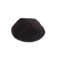 Kippa noir velours  taille 8